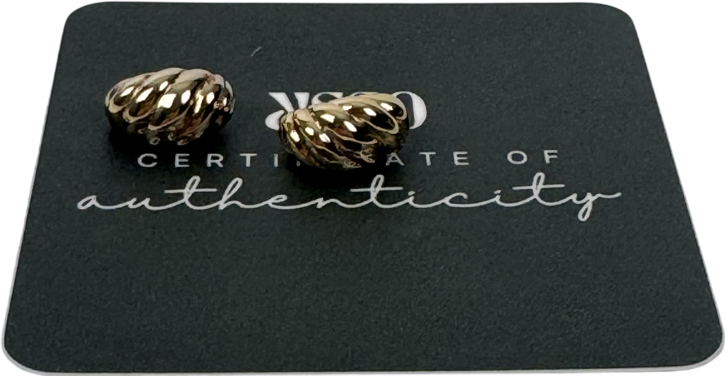 OSSR Metallic Swirled Studded Earings One Size