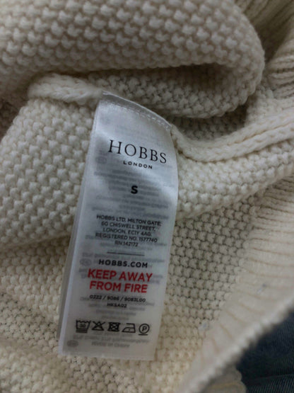 Hobbs Ivory Cable Knit Roll Neck Jumper UK S