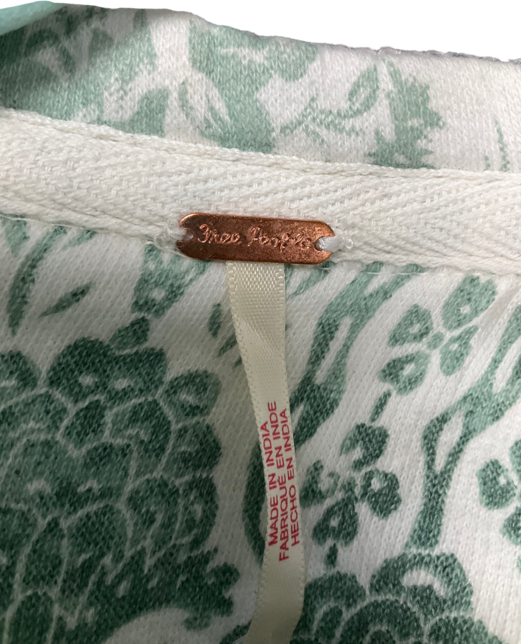 Free People Cream Chloe Floral-print Quilted Cotton Jacket UK XL