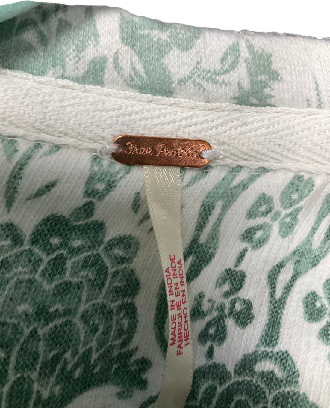 Free People Cream Chloe Floral-print Quilted Cotton Jacket UK XL