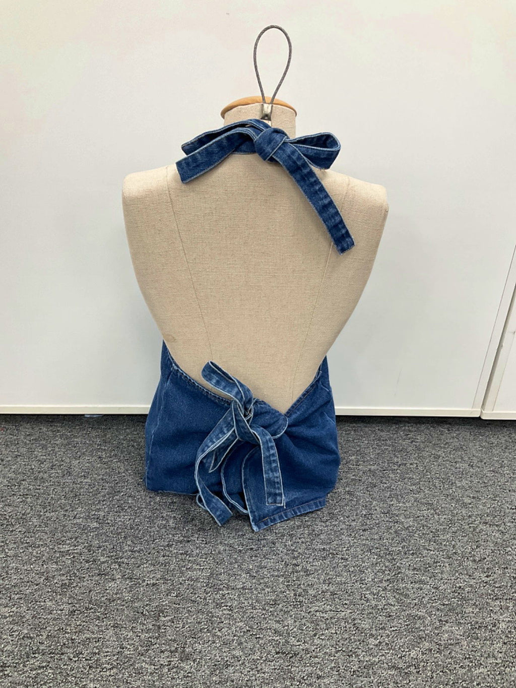 Lioness Blue Denim Halter Vest UK XS