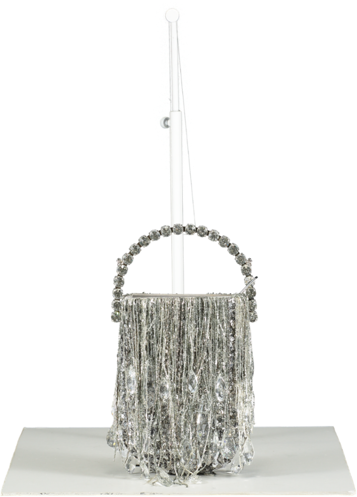 L'alingi Metallic Silver Crystals Micro Fringe Eternity One Size