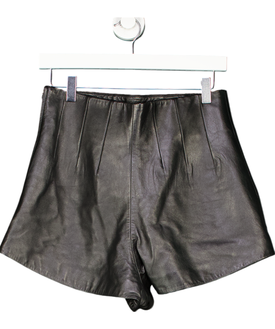 Retrofete Black Aubrean Leather Shorts UK S