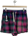 One Teaspoon  Bleached Flannel Studded Boxer Shorts UK XS