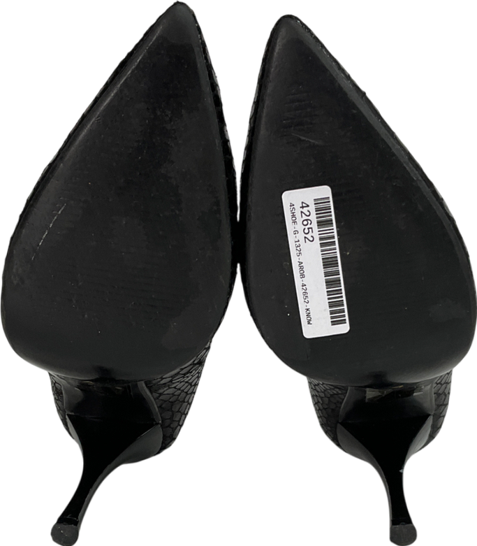 River Island Black Faux Leather Stiletto Heels UK 4 EU 37 👠