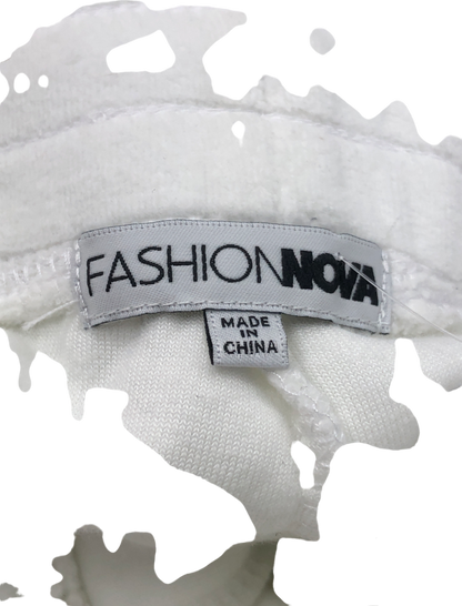 Fashion Nova White Faux Fur Shorts UK S