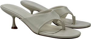 TOPSHOP Isabella Mid Heel Toe Thong Mule In White UK 4 EU 37