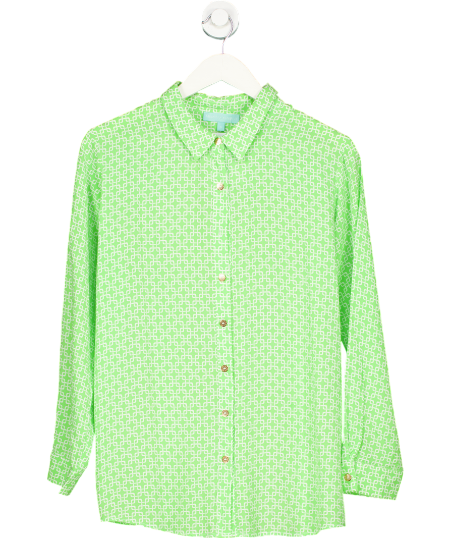 Melissa Odabash Green Links Pattern Beach Shirt UK S