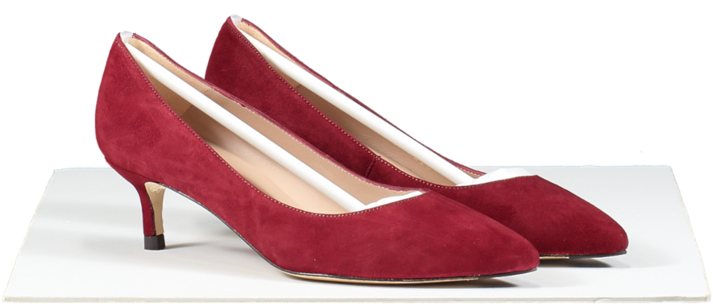 LK Bennett Dark Red Kitten Heel Court Shoes BNIB UK 4 EU 37 👠