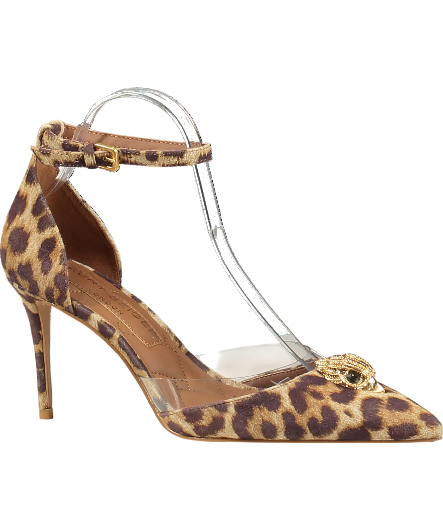 Kurt Geiger Brown Leopard Print Vinyl Belgravia Court Shoes UK 6 EU 39 👠