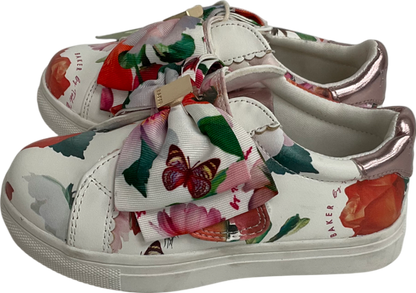 Ted Baker Multicoloured White Floral Bow Trainers UK 7 EU 24 👼