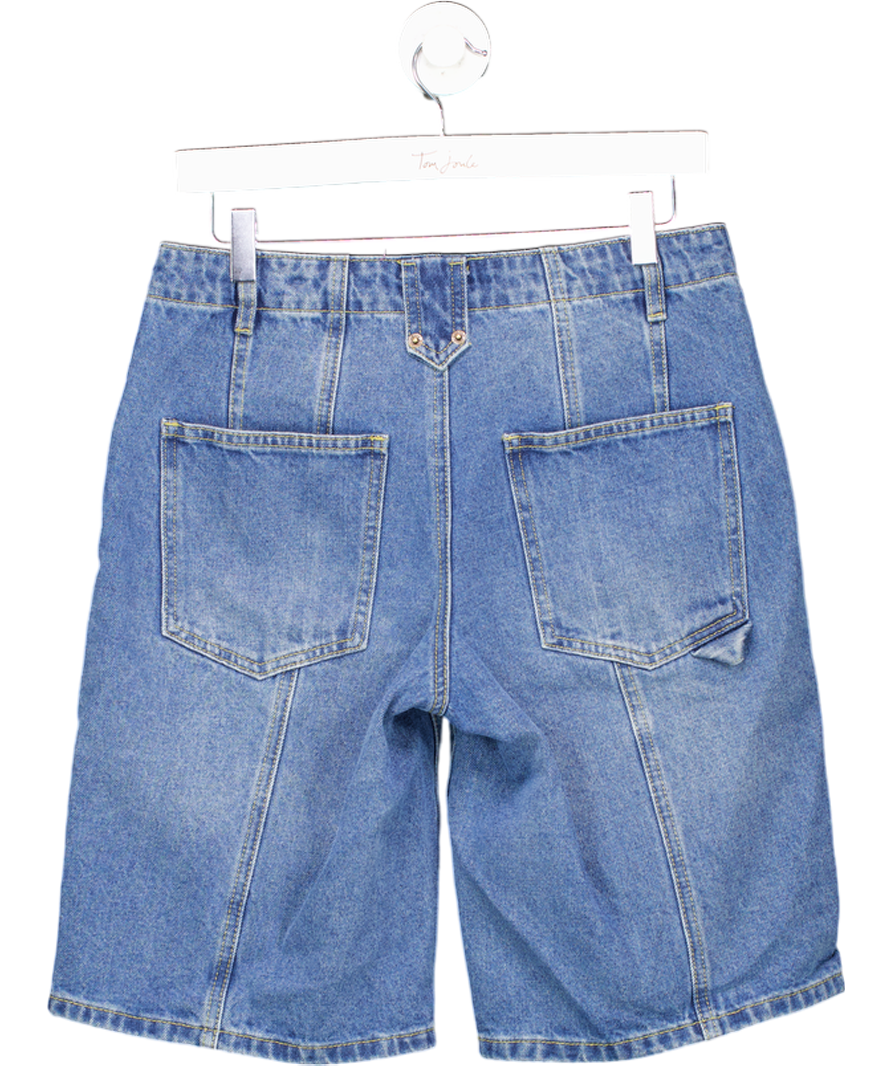 edikted Blue Oversize Low Rise Denim Bermuda Shorts UK S