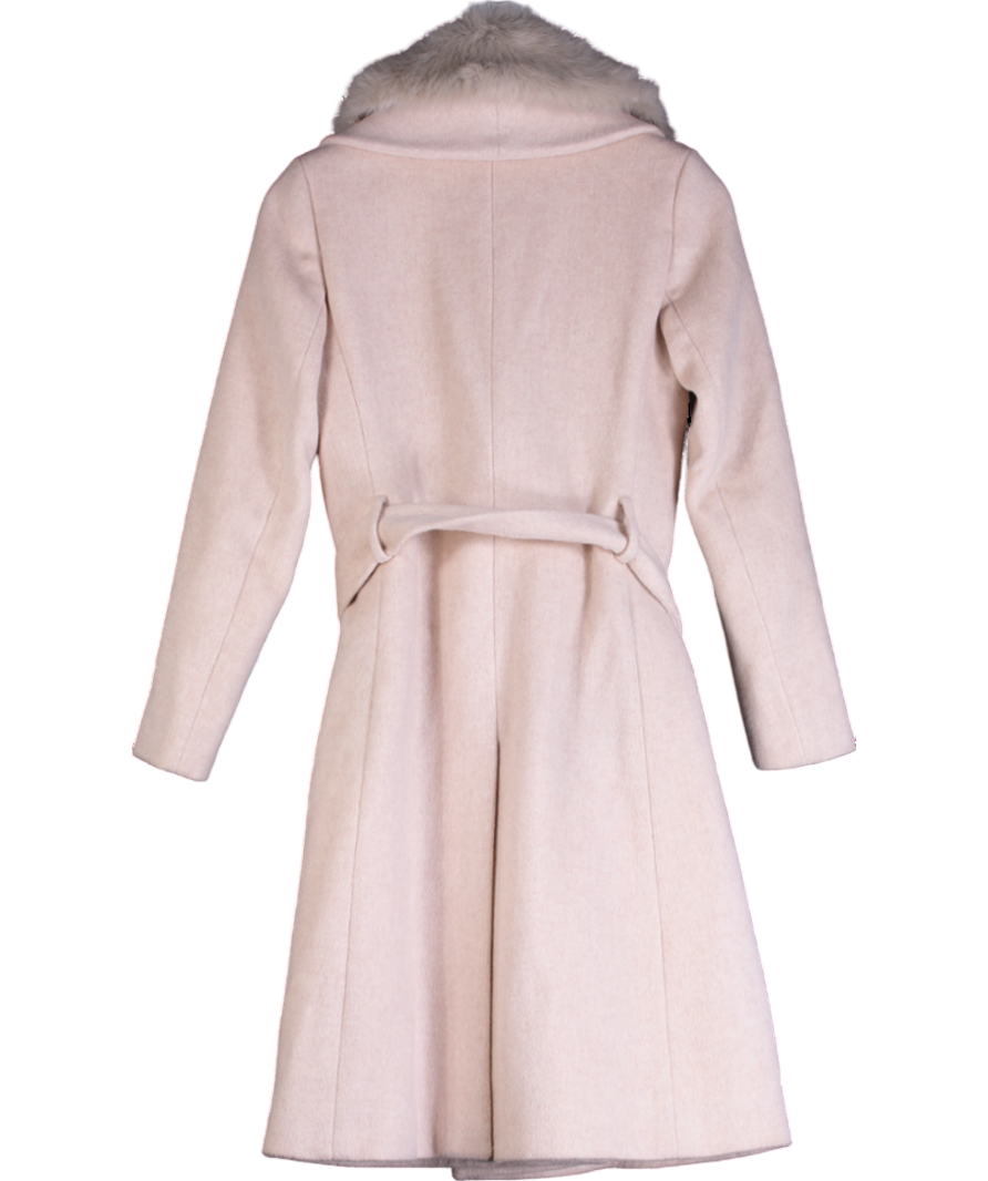 Club Monaco Beige Tie Waist Wrap Coat UK XS