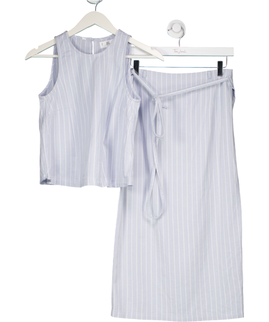 Lefties Blue Lightweight Denim Top And Wrap Skirt Co-ord UK S