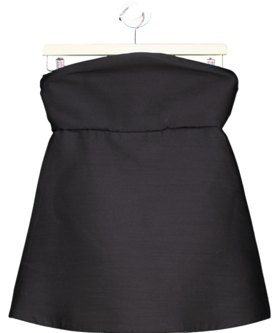 Totême Black Satin Strapless A-line Top Fr34 UK 6
