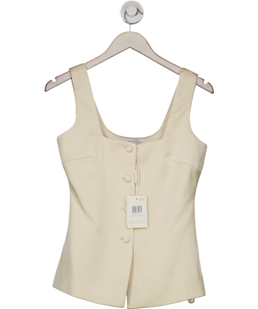 PRETTY LAVISH Cream Breya Satin Waistcoat UK 6