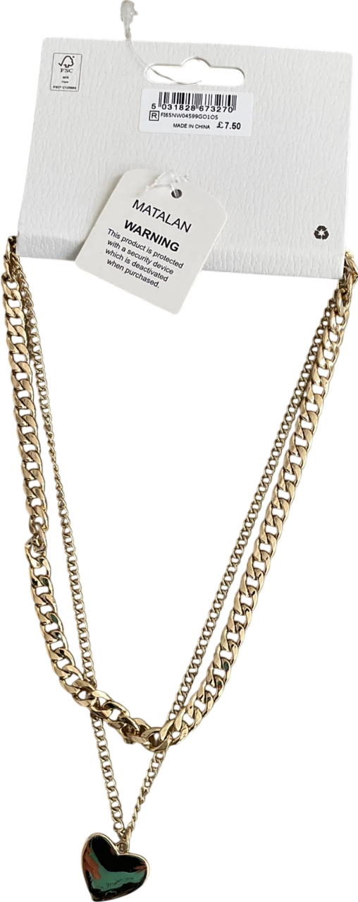 Matalan Metallic Heart Pendant Chain One Size