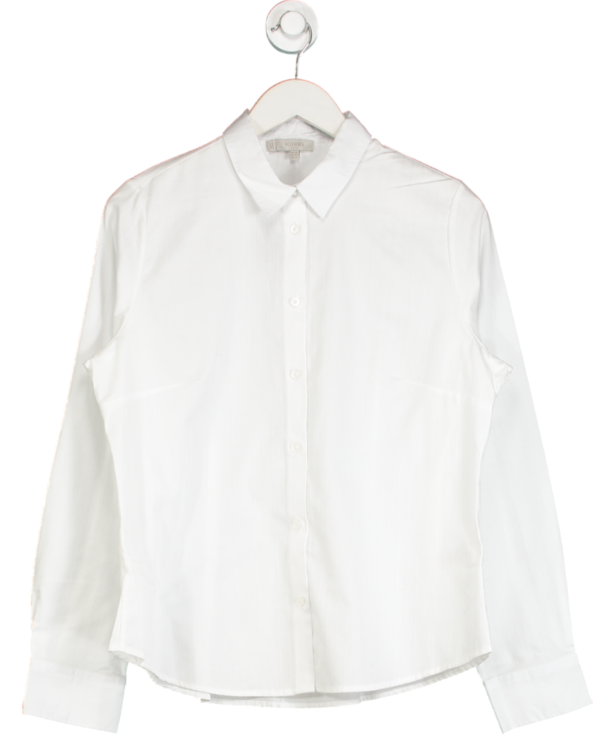 Hobbs White Classic 100% Cotton Striped Shirt UK 16