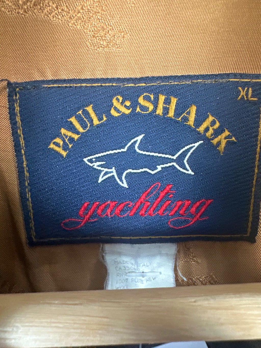 Paul & Shark Brown Yachting Wool Bomber Jacket UK XL