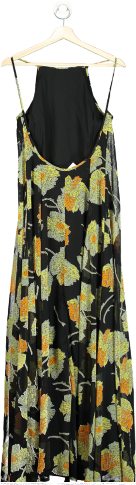 ASOS Black Floral Maxi Dress UK 8