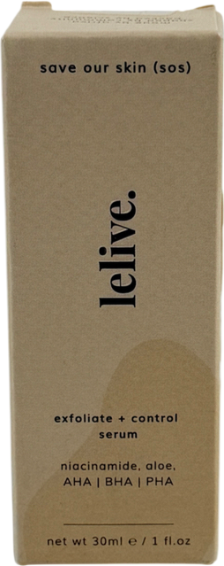 LELIVE Save Our Skin (sos) | Exfoliate + Control Serum 30ml