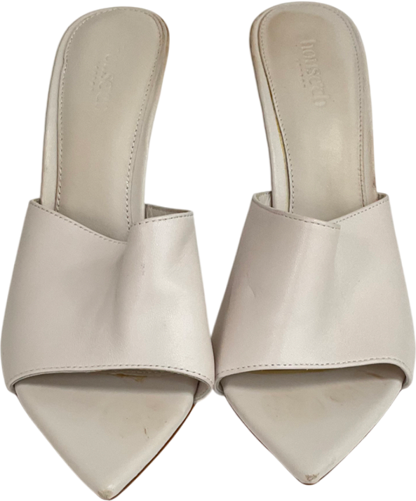 House of CB Cream Andromeda Off White Leather Pointed Mule UK 7 EU 40 👠