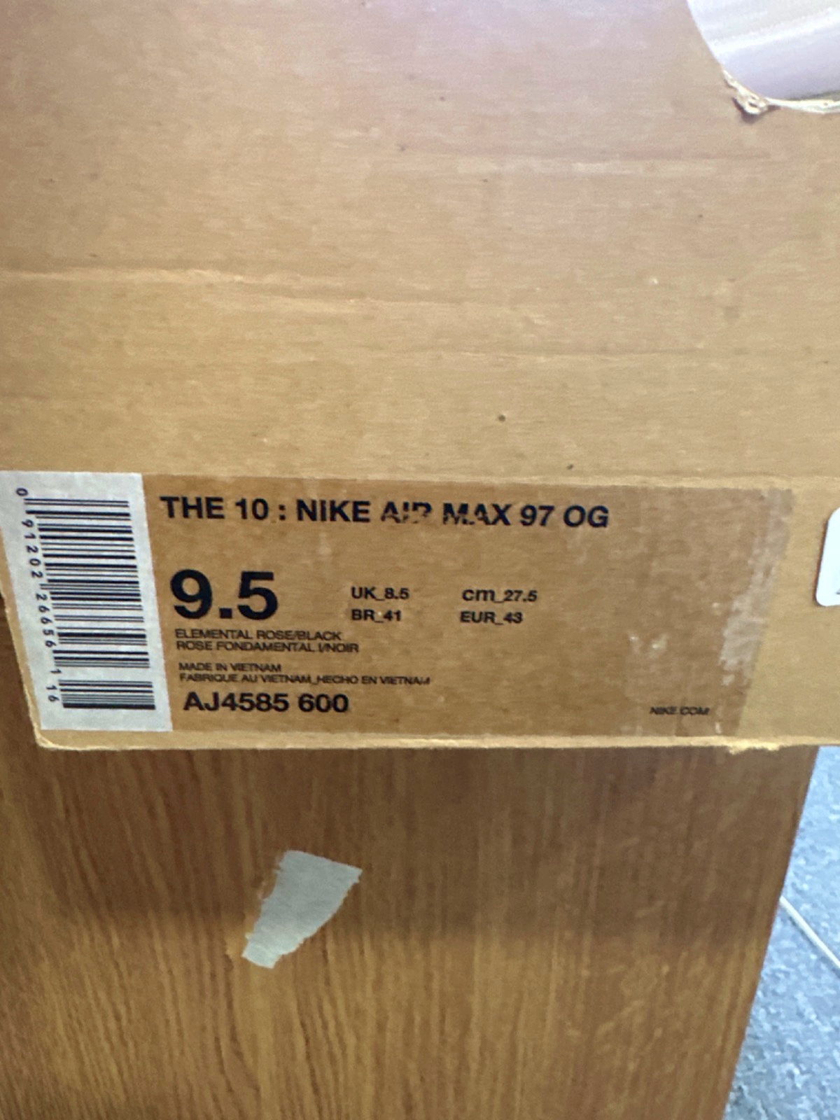 NIKE Off-White Elemental Rose Serena Queen UK 8.5 👟