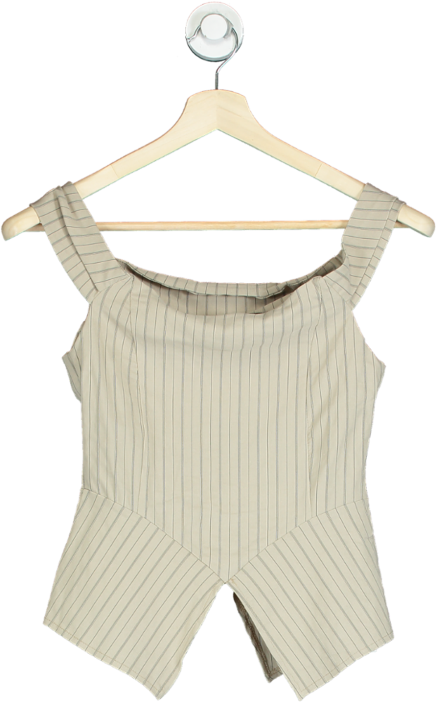 Collusion Beige Striped Corset Top UK 10