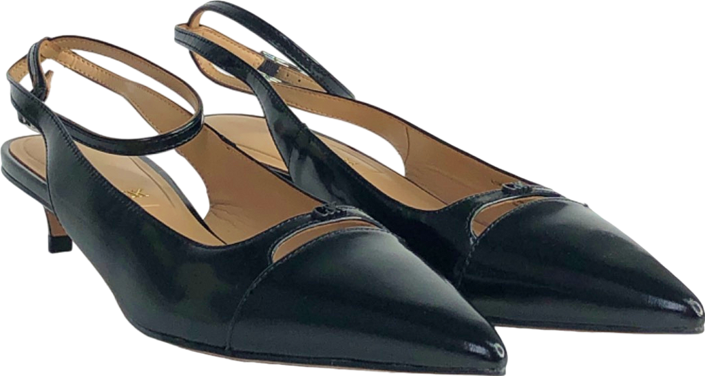 Charles & Keith Black Slingback Pointed Toe Heels UK 5