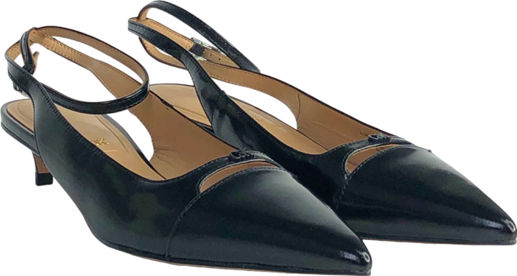 Charles & Keith Black Slingback Pointed Toe Heels UK 5