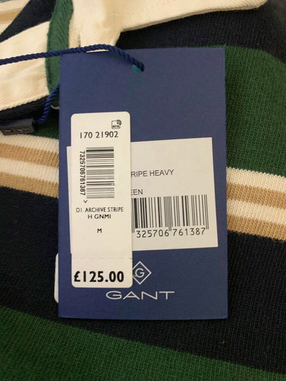 Gant Green Archive Stripe Heavy Rugby Shirt M