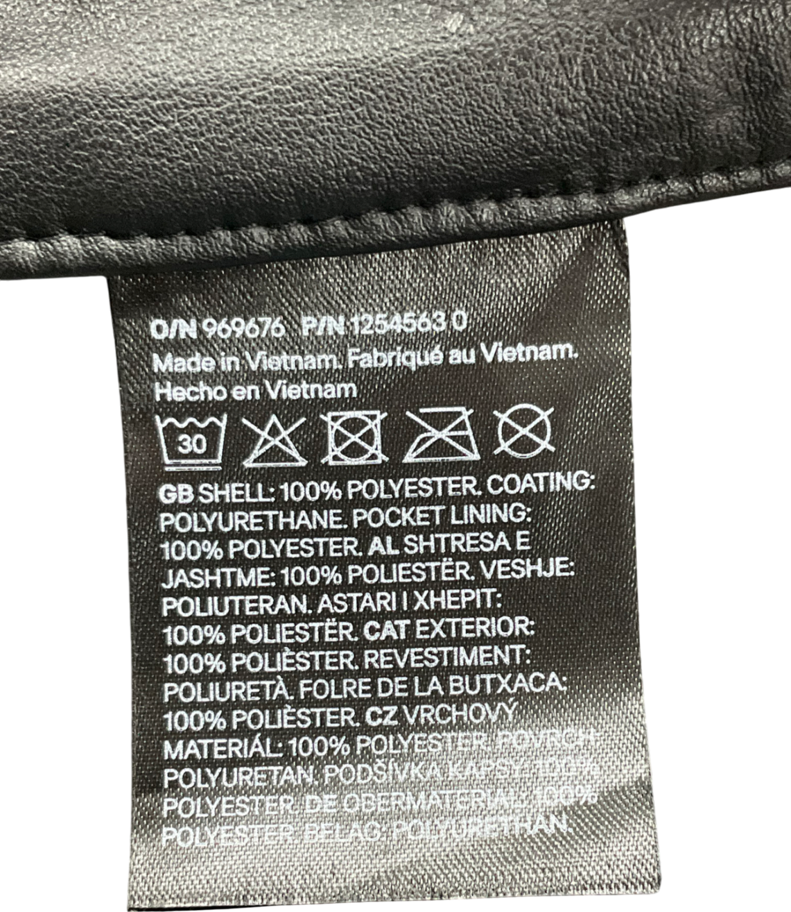 H&M Black Vegan Leather Trousers UK 18