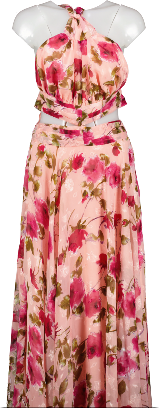 ALB Anne Louise Pink Capri Cut Out Maxi Dress UK 8