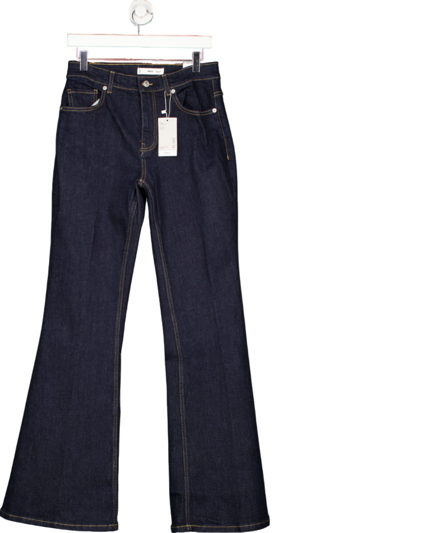 MANGO Blue Violet Flared High Rise Jeans UK 10