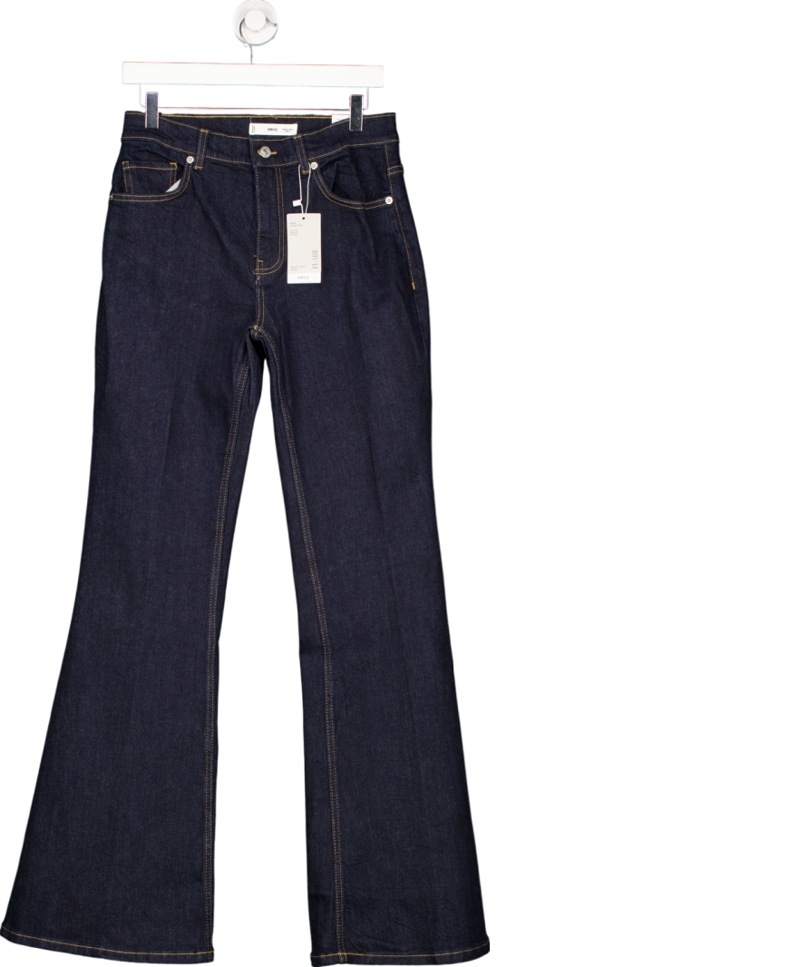 MANGO Blue Violet Flared High Rise Jeans UK 10