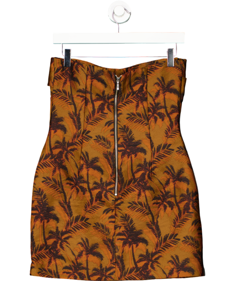 Bec + Bridge Brown Far Out Palm Print Mini Dress UK 8