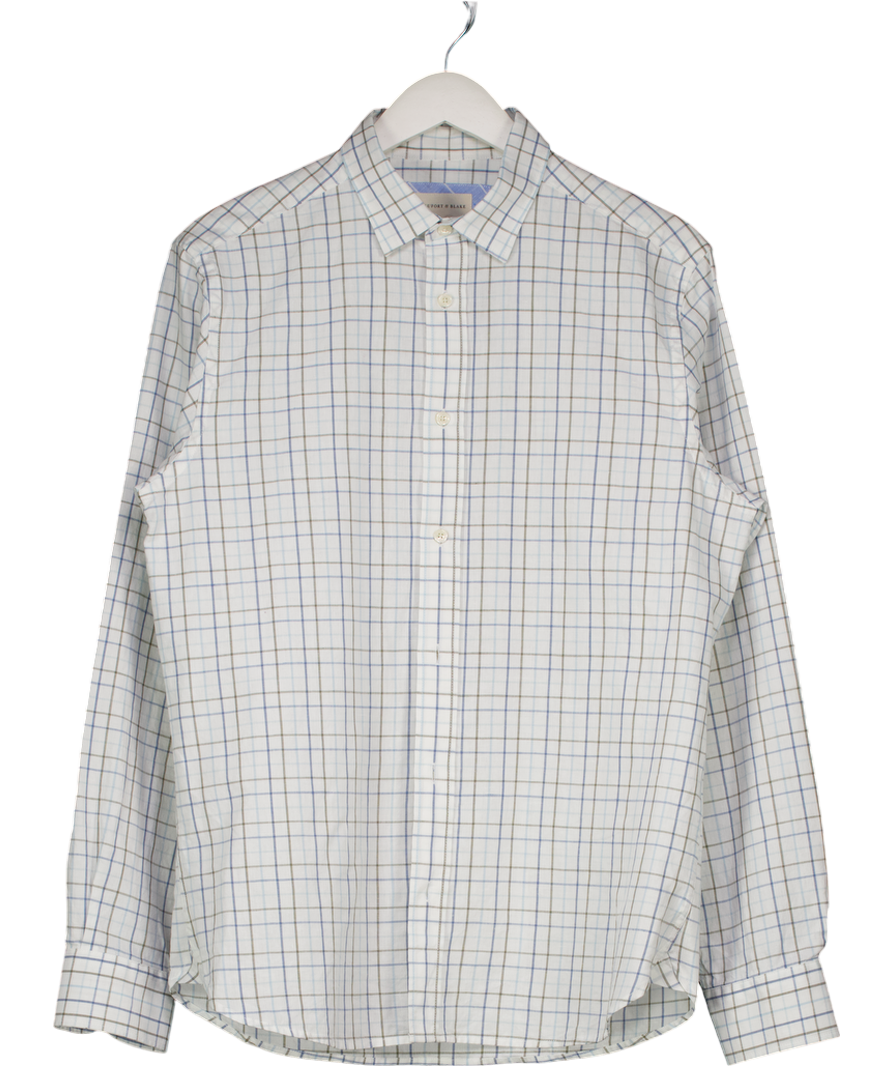 Beaufort & Blake White /blue Checked Shirt UK M