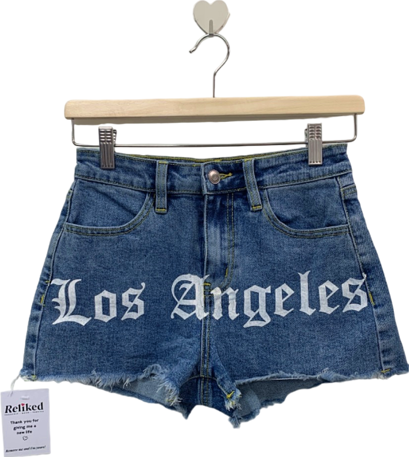 Fashion Nova Blue High-Waisted Denim Shorts Size S