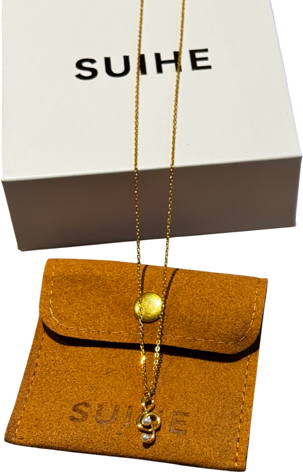 SUIHE 18k Yellow Gold Vermeil Over Sterling Silver Aria Music Note Necklace