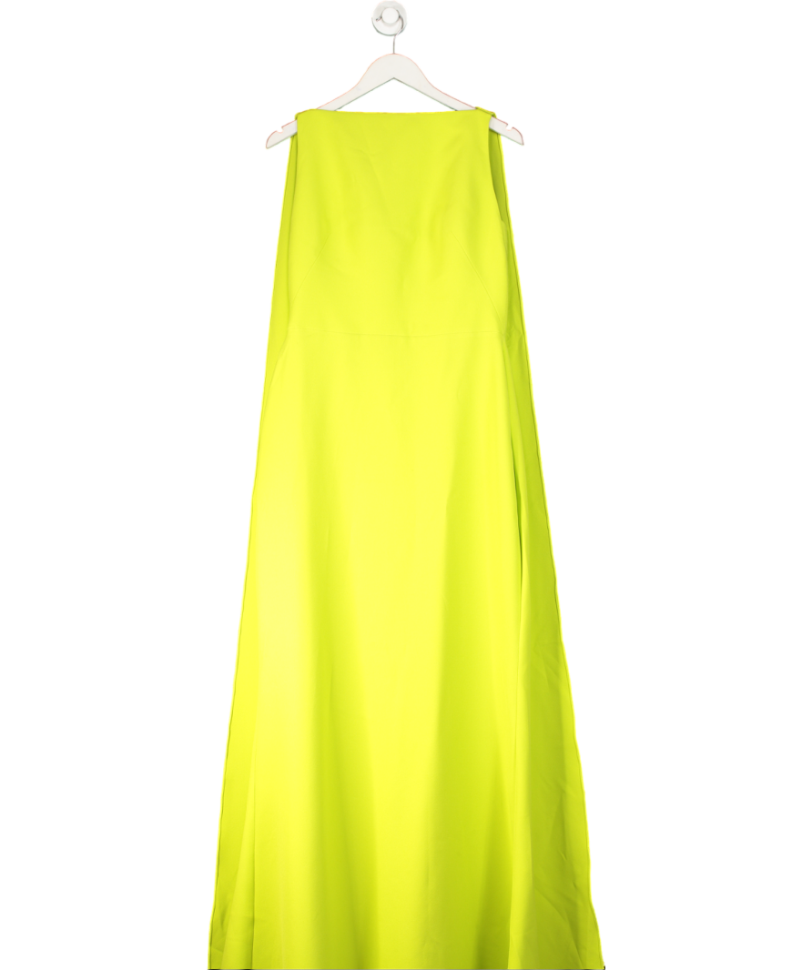 Safiyaa Green Ginevra Long Dress With Embroidered Belt UK 12