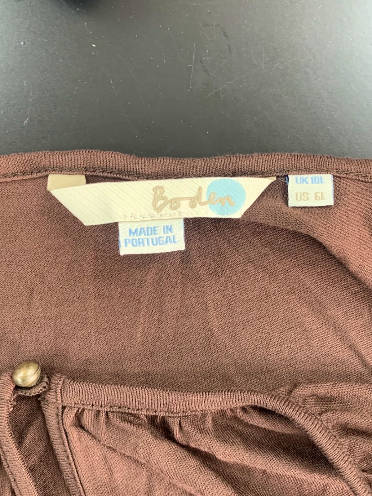 Boden Chocolate Brown Midi Dress UK 10