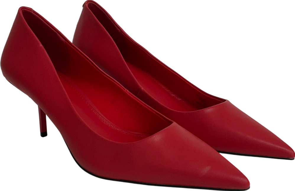 ASOS Snatched Pointed Mid Heeled Court Shoes In Red UK 8 EU 41 👠
