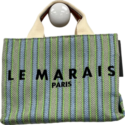 Next Beige Blue Canvas Hand Held Tote Bag