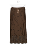 H&M Dark Brown Lace Midi Skirt UK XS