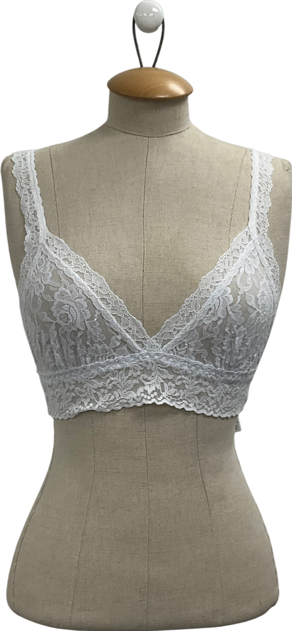 Hanky Panky White Signature Soft Lace Crossover Bralette UK S