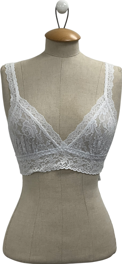 Hanky Panky White Signature Soft Lace Crossover Bralette UK S