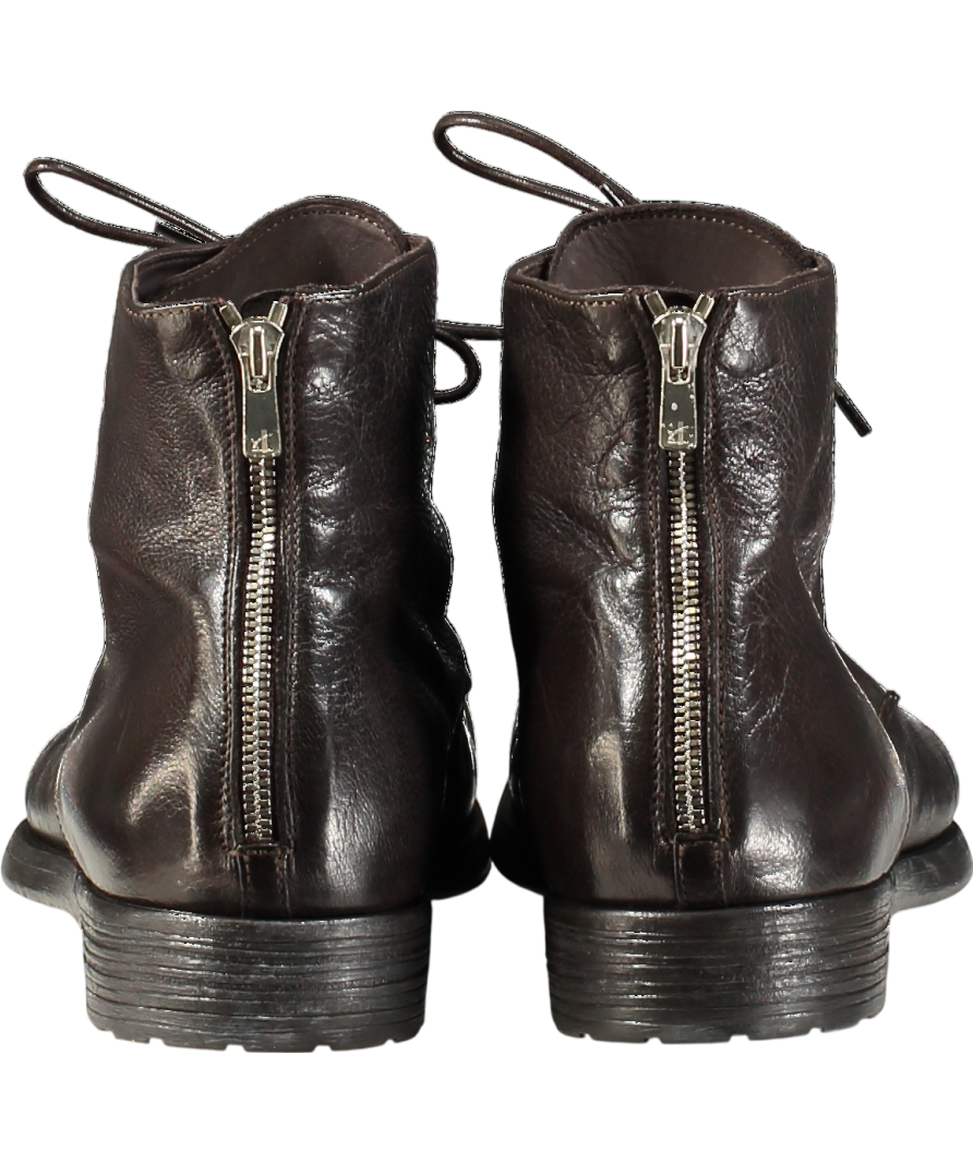 Officine Creative Brown Caoutchouc Leather Ankle Boots UK 12 EU 46 👞