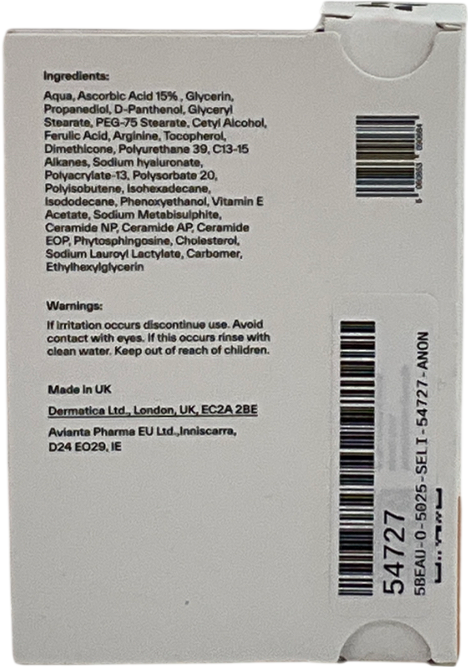 DERMATICA Vitamin C 15%: Fresh Batch Ascorbic Acid 12.5ml