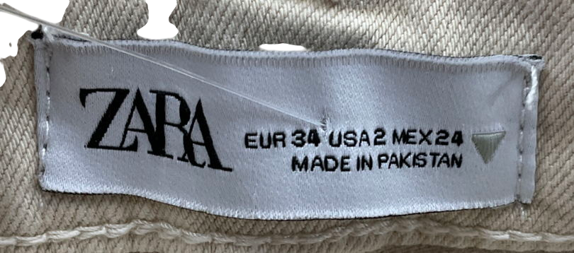 ZARA Cream Straight-leg Jeans W34