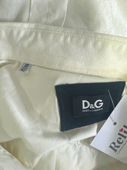 D&G White Long Sleeve Shirt UK 41"